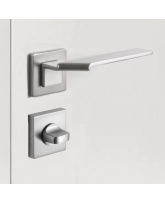 WELDER Modern fold-design bathroom door handle matte satin nickel