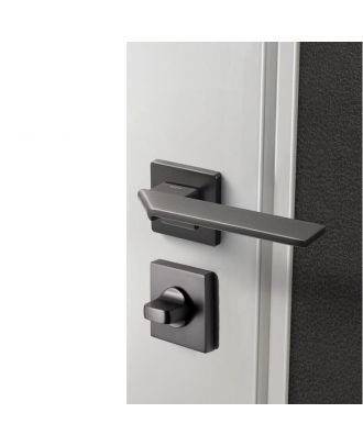 WELDER Modern fold-design bathroom door handle Gun Black Brushed