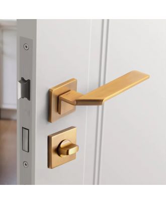 WELDER Modern fold-design bathroom door handle Brushed Antique Brass