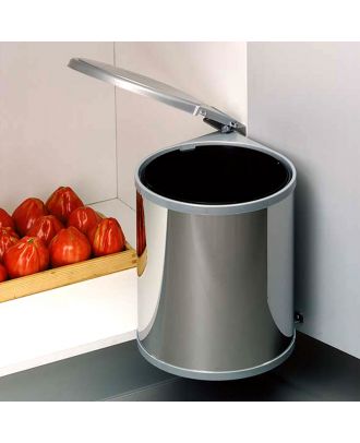Waste bin for fixation to the kitchen cabinet door 13L