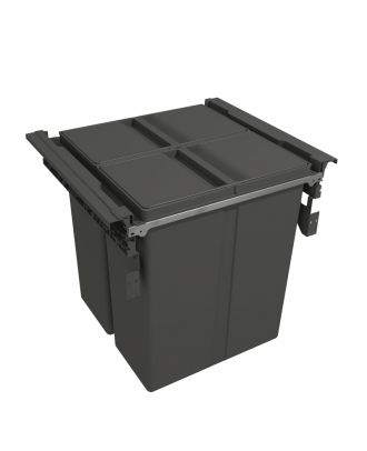 Pull-out waste bin Large capacity 80L for kitchen cabinet width 60cm, Anthracite