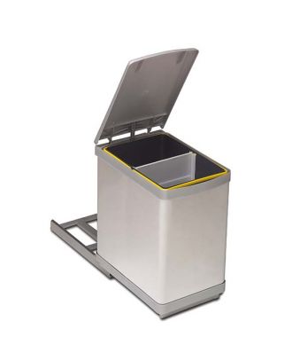 Pull-out waste bin stainless steel 21 L