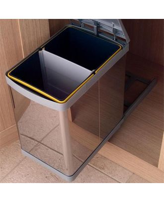 Pull-out waste bin stainless steel 21 L