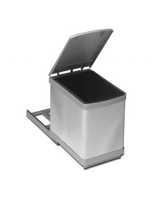 Pull-out waste bin stainless steel 16 L