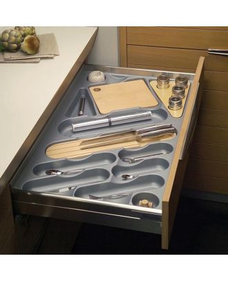 Plastic Cutlery Tray for drawer base 90cm, Light grey