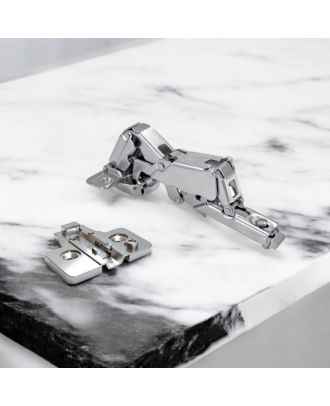 DANCO soft closing hinge opening 165° with 3D adjustment, Cup Ø35, 48mm drilling pattern, for screwing on, Nickle