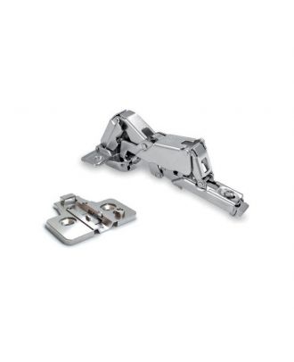 DANCO soft closing hinge opening 165° with 3D adjustment, Cup Ø35, 48mm drilling pattern, for screwing on, Nickle