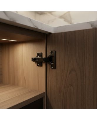 DANCO soft closing hinge opening 105° with 3D adjustment, Full-Overlay, Cup Ø35, 48mm drilling pattern, for screwing on, Anthracite