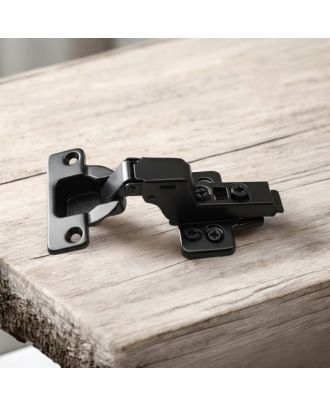 DANCO soft closing hinge opening 105° with 3D adjustment, inset, Cup Ø35, 48mm drilling pattern, for screwing on, Anthracite