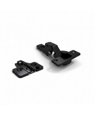 DANCO soft closing hinge opening 105° with 3D adjustment, inset, Cup Ø35, 48mm drilling pattern, for screwing on, Anthracite