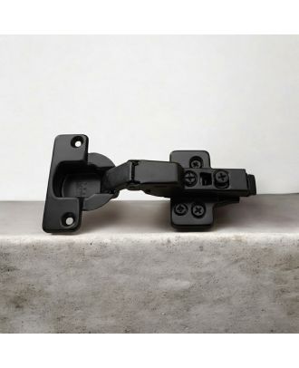 DANCO soft closing hinge opening 93° with 3D adjustment, half overlay, Cup Ø40, 52mm drilling pattern, for screwing on, Anthracite