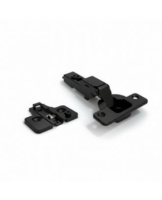 DANCO soft closing hinge opening 93° with 3D adjustment, half overlay, Cup Ø40, 52mm drilling pattern, for screwing on, Anthracite