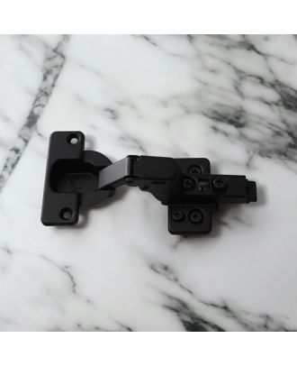 DANCO soft closing hinge opening 93° with 3D adjustment, inset, Cup Ø40, 52mm drilling pattern, for screwing on, Anthracite