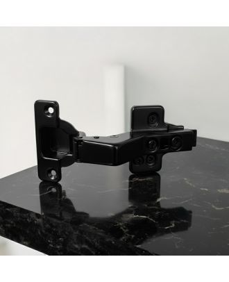 DANCO soft closing hinge opening 90° for corners 45° with 3D adjustment, inset, Cup Ø35, 48mm drilling pattern, for screwing on, Anthracite