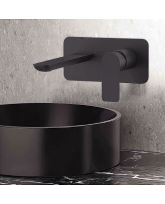 REMER - Infinity Built-in basin single-lever mixer with horizontal wall flange in matt black