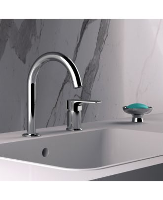 REMER - Infinity Two holes single-lever washbasin mixer, Chrome plating