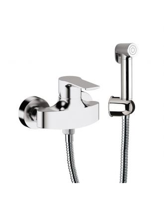 REMER - Infinity Wall mounted single lever shower mixer with shut-off handshower, Chrome plating
