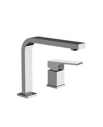 REMER - Qubika Two holes single-lever washbasin mixer, Chrome plating