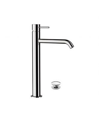 countertop single-lever basin mixer chrome plated brass with click-clack waste
