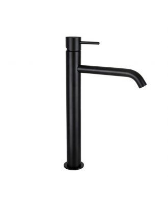 countertop single-lever brass basin mixer with click-clack waste, matt black