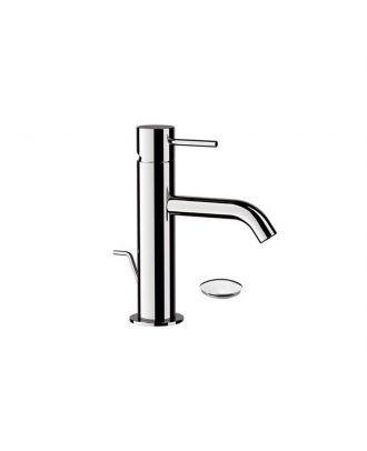 Single-lever basin mixer chrome plated brass with pop-up waste