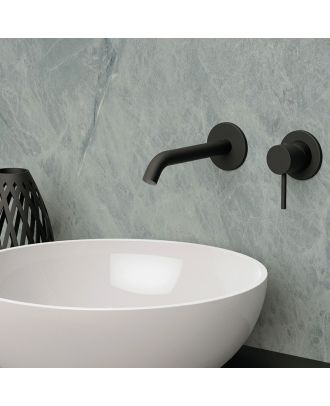 Built-in single-lever brass basin mixer, matt black