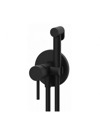 Shut-off mixer with shut-off hand shower 120cm, matt black