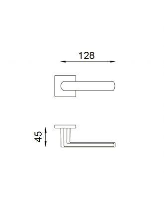 Luce Bathroom Door Handle, Polished Chrome