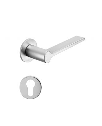 Ginkgo Door Handle, Satin Chrome