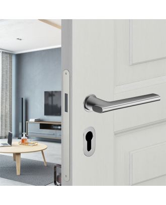 SAINT - Door handle DND by Martinelli on single round rosette, Satin Chrome