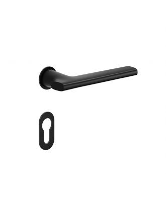 SAINT - Door handle DND by Martinelli on single round rosette, Black