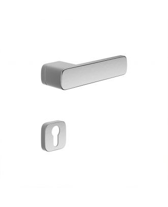 PLURIS - Door handle DND by Martinelli on special rosette, Satin Chrome