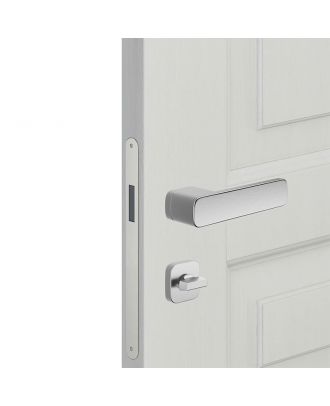 PLURIS - Bathroom Door handle DND by Martinelli on special rosette, Satin Chrome