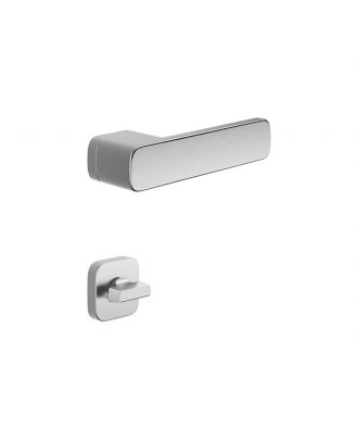 PLURIS - Bathroom Door handle DND by Martinelli on special rosette, Satin Chrome
