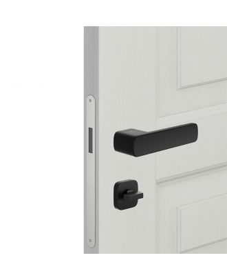 PLURIS - Bathroom Door handle DND by Martinelli on special rosette, Black