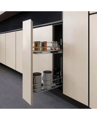 Inoxa bottles cargo unit with two shelves, cabinet 20 Cm, chrome