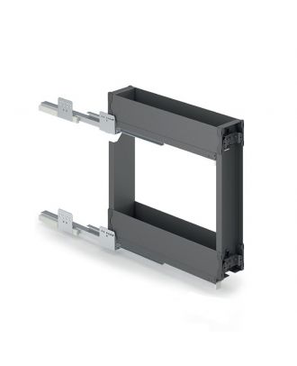 Inoxa - Two shelves extractable basket for kitchen cabinet 15 cm, Ardesia