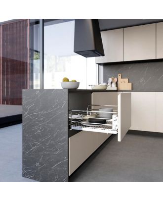 Inoxa - Pull-out drawer basket, door connection, cabinet width 45 cm, Chrome