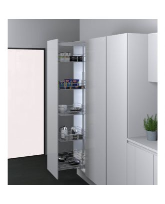 INOXA - Total extraction telescopic column, 40cm door cabinet with 5 baskets, chrome