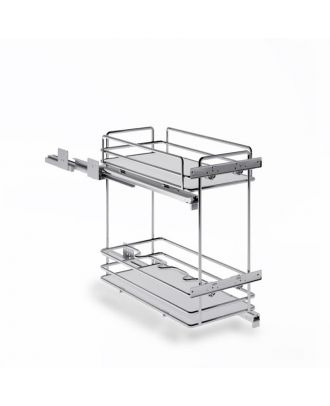 INOXA Pull-out cargo 30 cm Two shelves full extractable, basket oval wire and HPL bottom