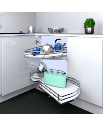 Combi's 2 - Revolving full extension shelves for base corner, With Anti slipt feature, Right