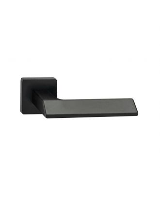 Bathroom Door Handle With Square Rosette, Black Matt