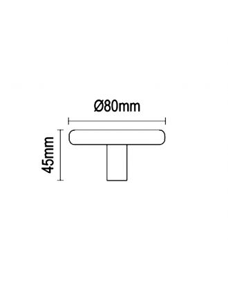 Round Door Pull Knob, Black Matt