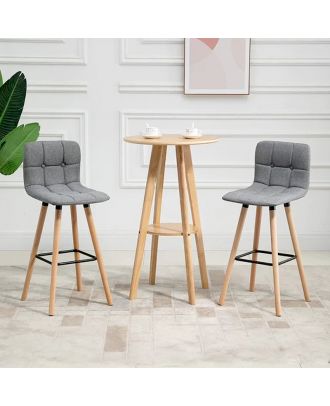 Kitchen Barstool with Footrest & Backrest, Gray
