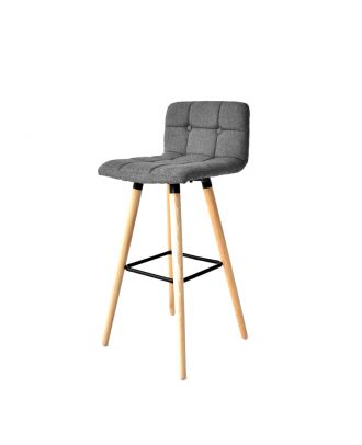 Kitchen Barstool with Footrest & Backrest, Gray