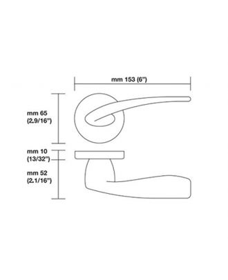Bathroom Door Handle, Satin Chrome