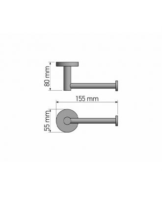 SANCO - Ergon wall mounted toilet roll holder without cover, White Matt