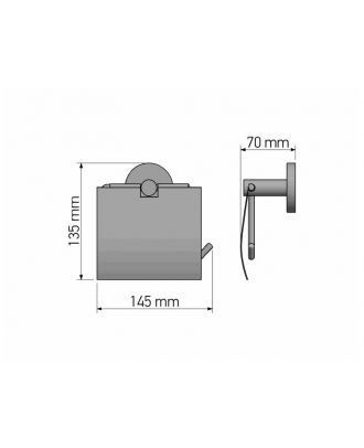 SANCO - Ergon wall mounted toilet roll holder with cover, White Matt