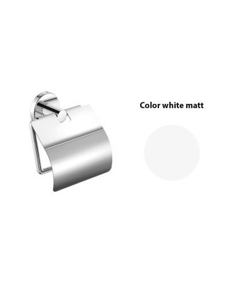 SANCO - Ergon wall mounted toilet roll holder with cover, White Matt