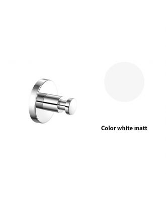 SANCO - Ergon wall mounted single bath robe hook, White Matt